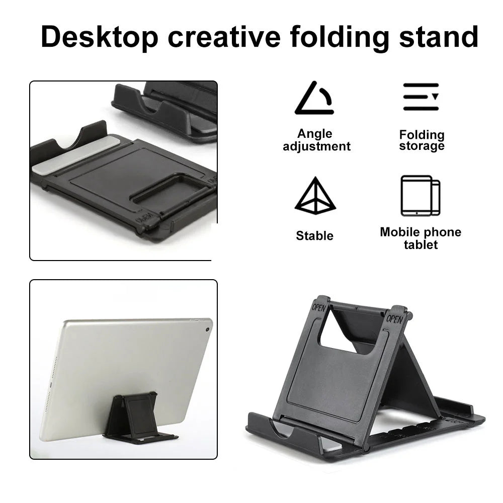 Portable Desktop Phone Tablet Stand Folding Holder Flexible Foldable Smartphone Mobile Phone Bracket  Lazy Desk Stand